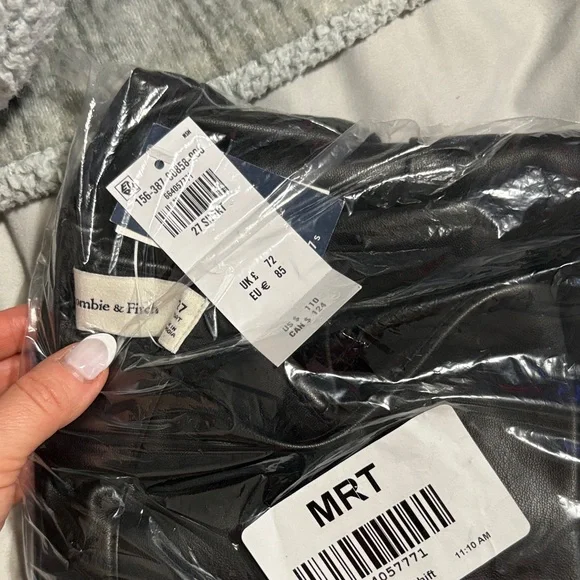 Abercrombie & Fitch Black Flare Leather Pants - Picture 4 of 4